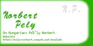 norbert pely business card